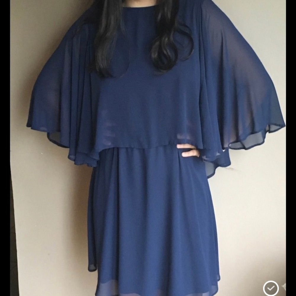 ASOS Flouncy Navy Blue Dress 10 Party Dance